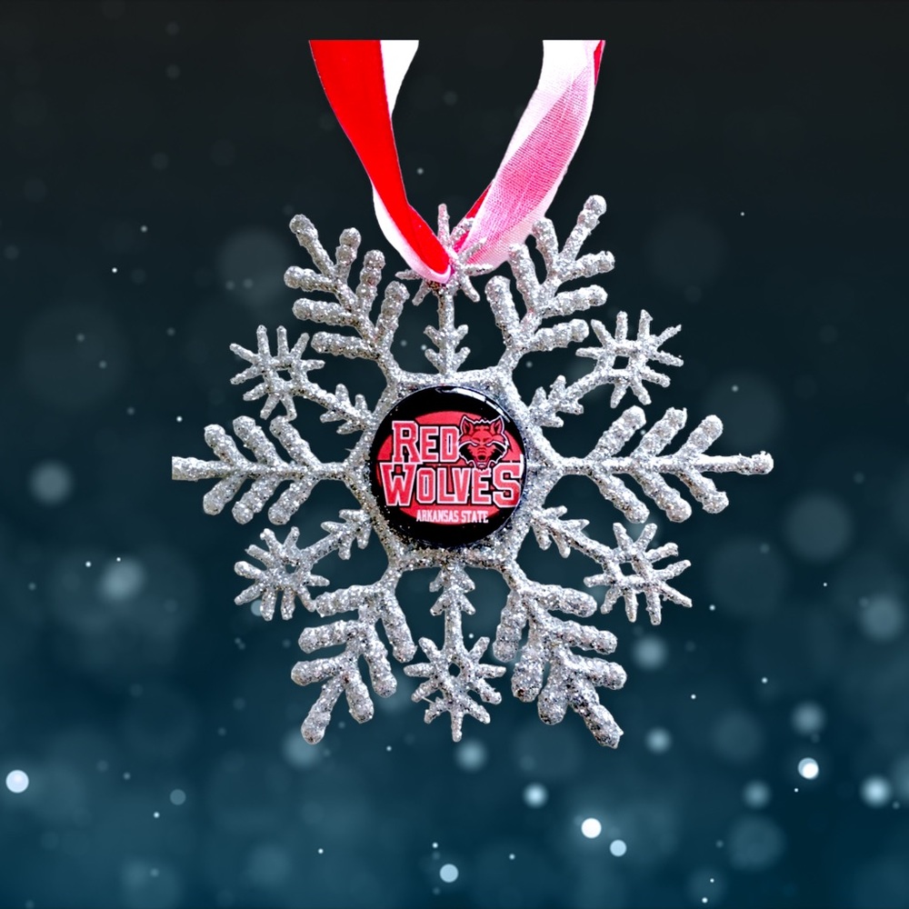 Arkansas RED WOLVES Handmade Snowflake *NEW*